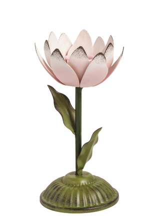 Metal Flower Candlestick Holder - Small
