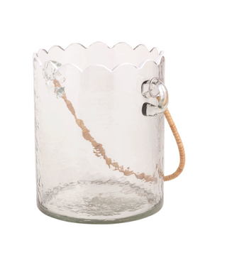 Scalloped Glass Ice Bucket