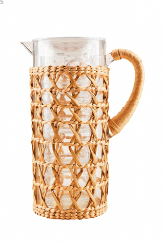 Acrylic Woven Pitcher & Glass Set