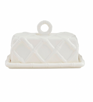 White Bamboo Butter Dish