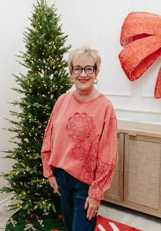 Garden Stroll Top - Boho Red