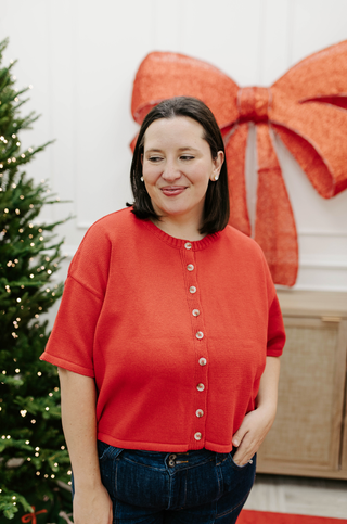 The Reason Why Cardigan Top - Red