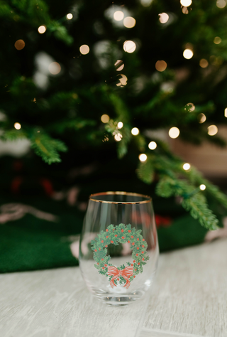 Wine Glass Wreath & Ribbon