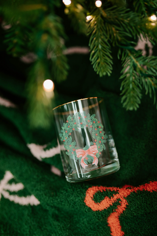 Cocktail Glass - Wreath & Ribbon