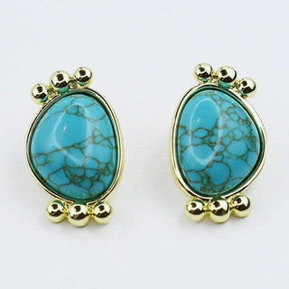Treasure Jewels: Turquoise Gold Serenity Studs