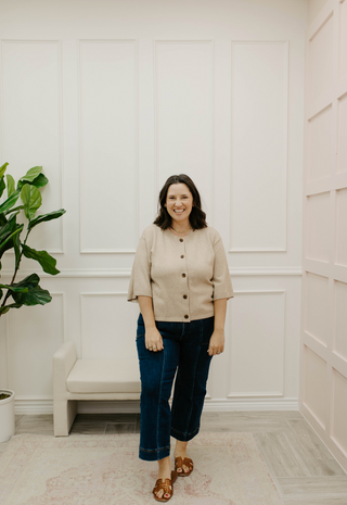 Cassidy Button Down Sweater - Oatmeal