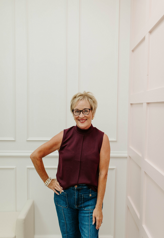 Sutton Sugar Top - Burgundy