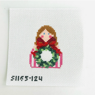 SCT Designs Wreath with Red Bow Angel Printed