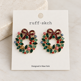 Holly Jolly Wreath Earring