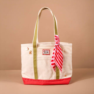 The Darling Canvas Tote Bag-Peppermint Stripes