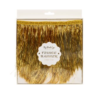 CHR1306 - Gold Scalloped Tinsel Banner 6ft