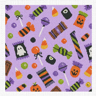 Purple Trick Or Treat Halloween Canvas
