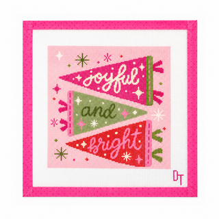 Merry & Bright Pennants Needlepoint Canvas: Canvas Only