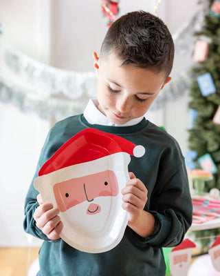 HOH1340 - Red and Pink Santa Shaped Paper Plates