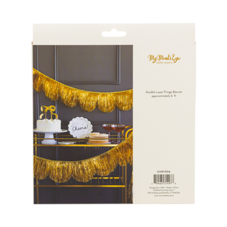 CHR1306 - Gold Scalloped Tinsel Banner 6ft