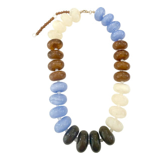 Carissa Beaded Necklace - Blue/Tort Mix