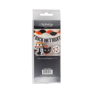 HAL1304 - Orange Black and Cream Double Bunting Tissue Banner
