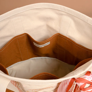 The Darling Canvas Tote Bag - Maple Gingham