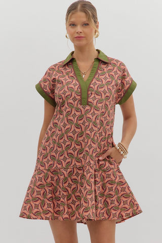 Tilted Hem Dress - Terra Cotta