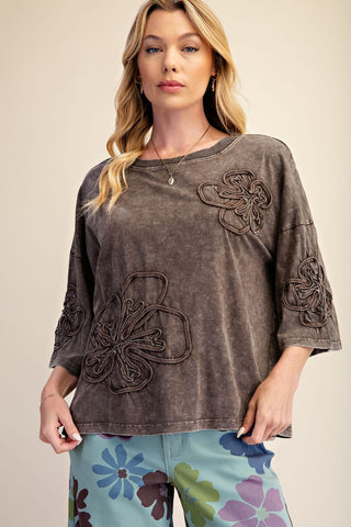 Darlin Blooms Top - Mocha