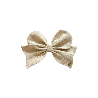Magnetic Bow Gold Burlap