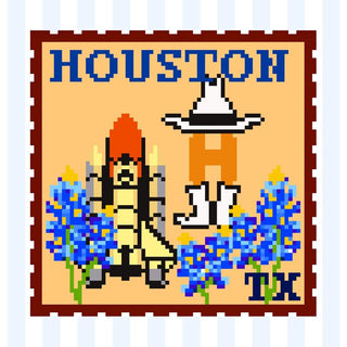 Houston Rodeo Travel Stamp Canvas