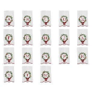 Tea Towel Wreath Initial