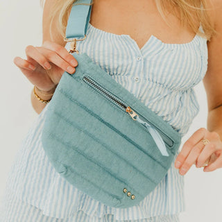 Jolie Puffer Bum Bag - Light Denim