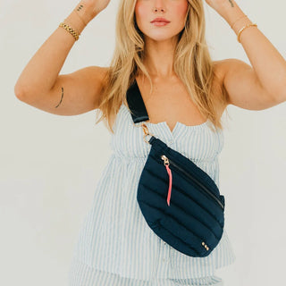 Jolie Puffer Bum Bag - Navy