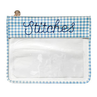 Large Printed Stitches Project Bag - Gingham