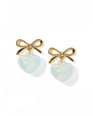 DOORBUSTER: Ruthie Bow and Heart Earring - Blue
