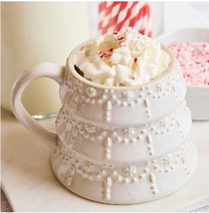 Sculpted Mug White Tree