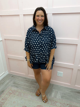 Darling Dot Top - Navy