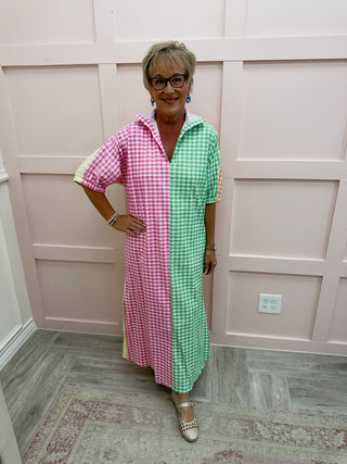 Blakely Seer Sucker Gingham Dress