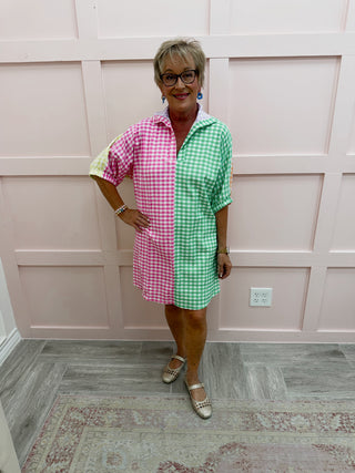 Charlotte Seer Sucker Gingham Dress