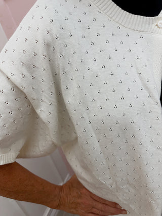 Simple Things Cardigan- Pointelle Ivory