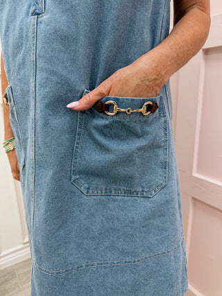 Buckle Up Denim Dress