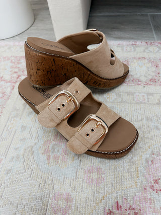 Corky's: Double Dare - Sand Faux Suede