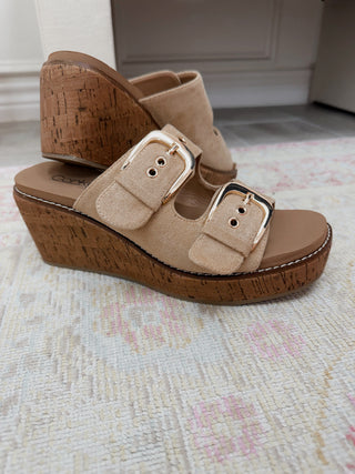 Corky's: Double Dare - Sand Faux Suede