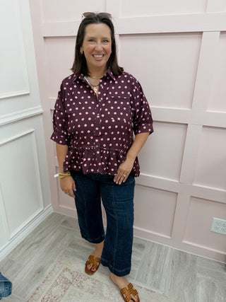 Darling Dot Top - Wine