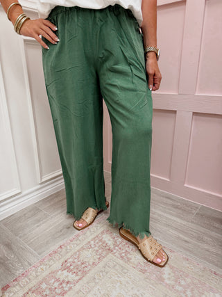 Amazing Day Wide Leg Pant - Palm Green