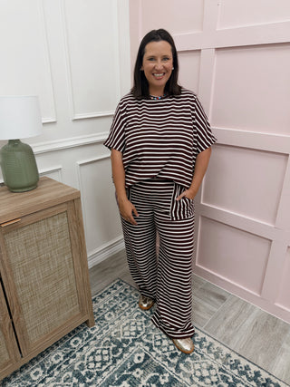 Maria Stripe Set - Brown