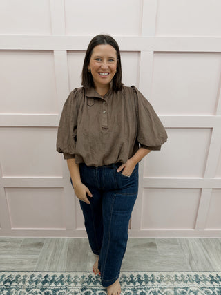 Stacy Staple Top - Brown