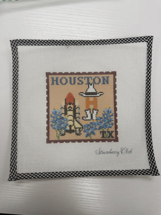 Houston Rodeo Travel Stamp Canvas