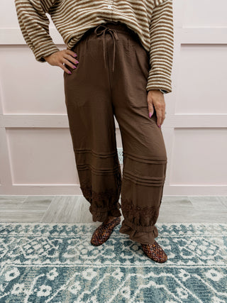 Day Dreamer Lace Pant - Brown