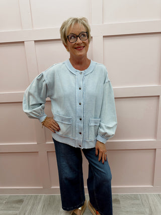 Read Your Mind Cardigan - Cotton Blue