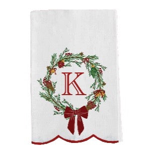 Tea Towel Wreath Initial