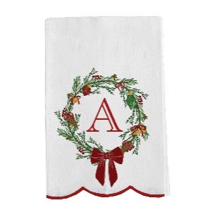 Tea Towel Wreath Initial