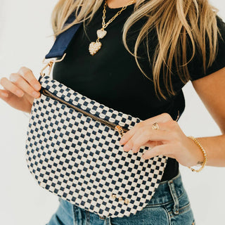 Westlyn Woven Bag - Checkered Navy