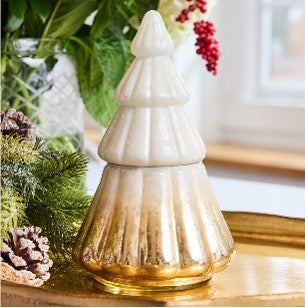 Tree Candle - 8.75 Inch - Ombre Gold Mercury